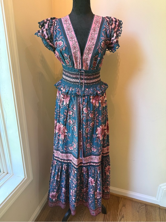 FARM Rio Dresses & Skirts - Farm Rio Bohemian Floral Maxi Dress in Teal and Pink